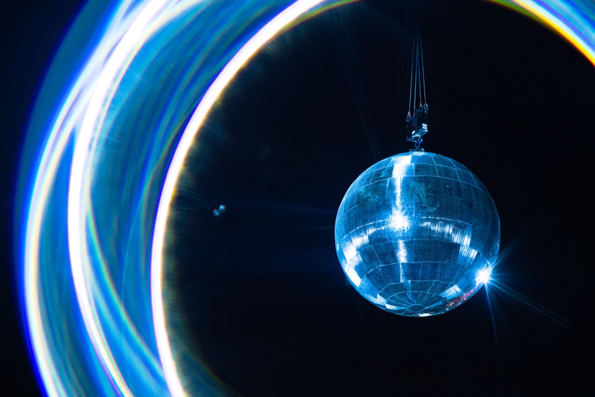 Disco ball over the crowd