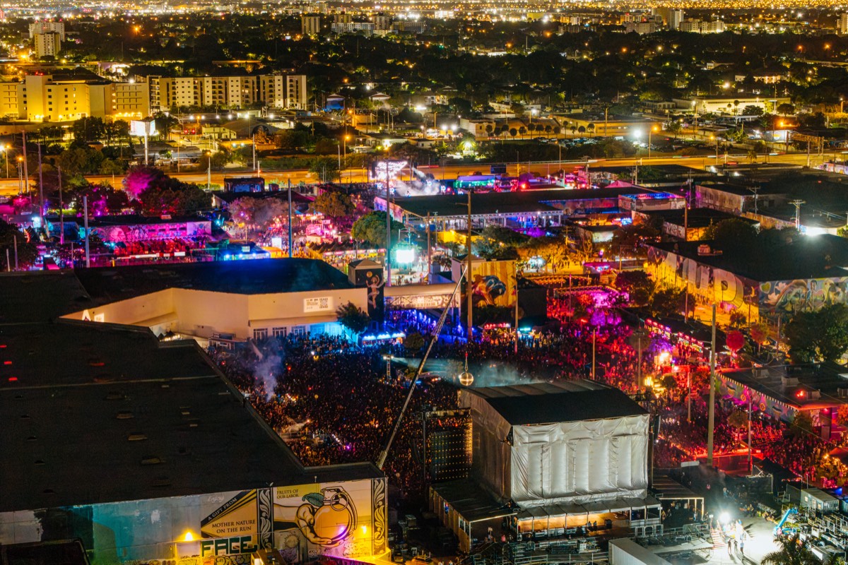 The festival from above, Wynwood at night